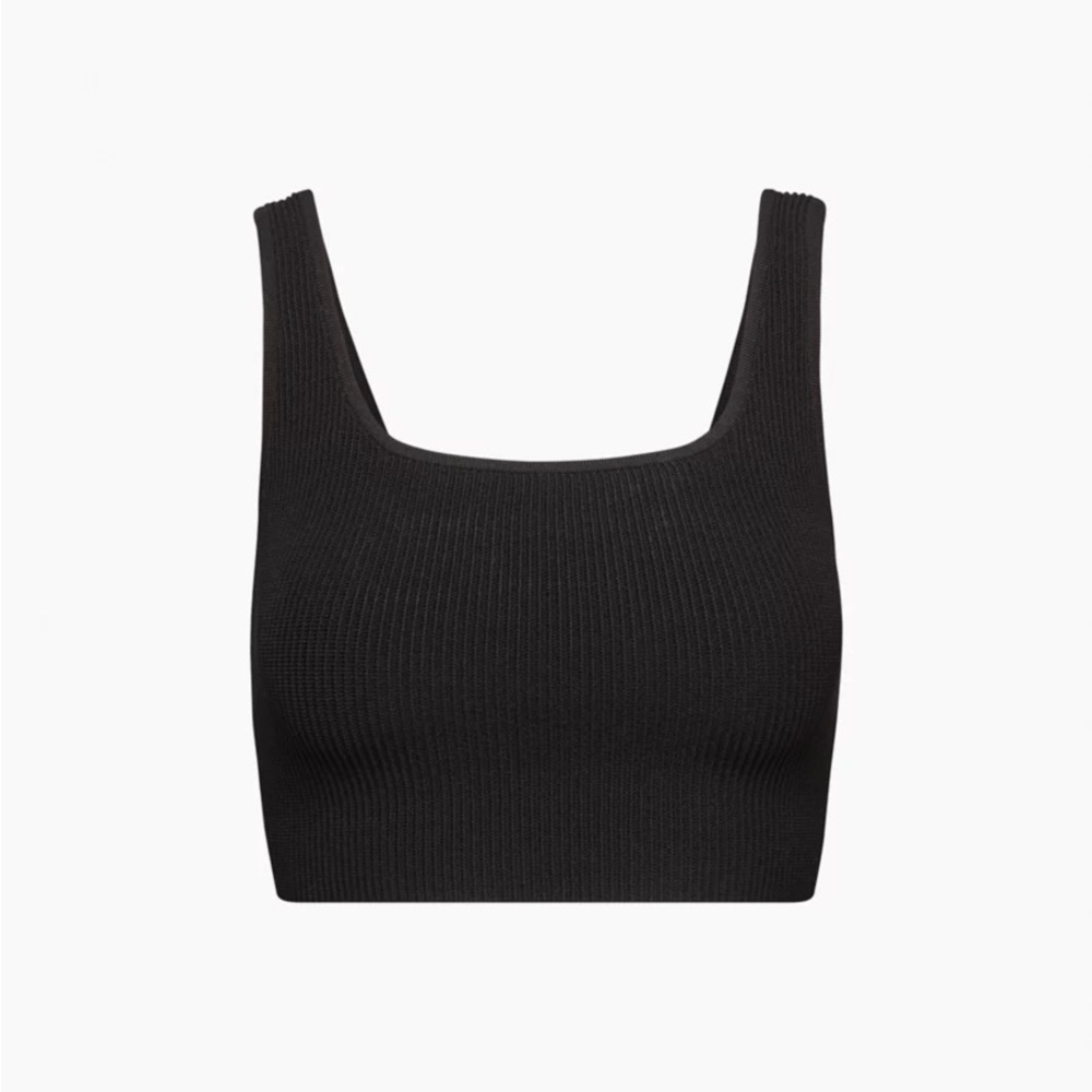 Aritzia Babaton sculpt knit square neck cropped ribbed tank top